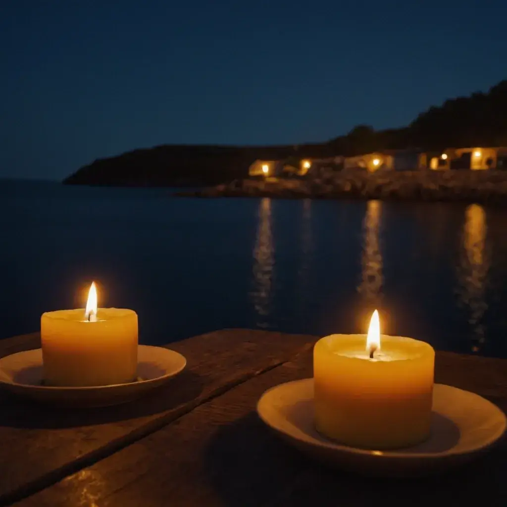 Ambiente romântico com velas CandleCove